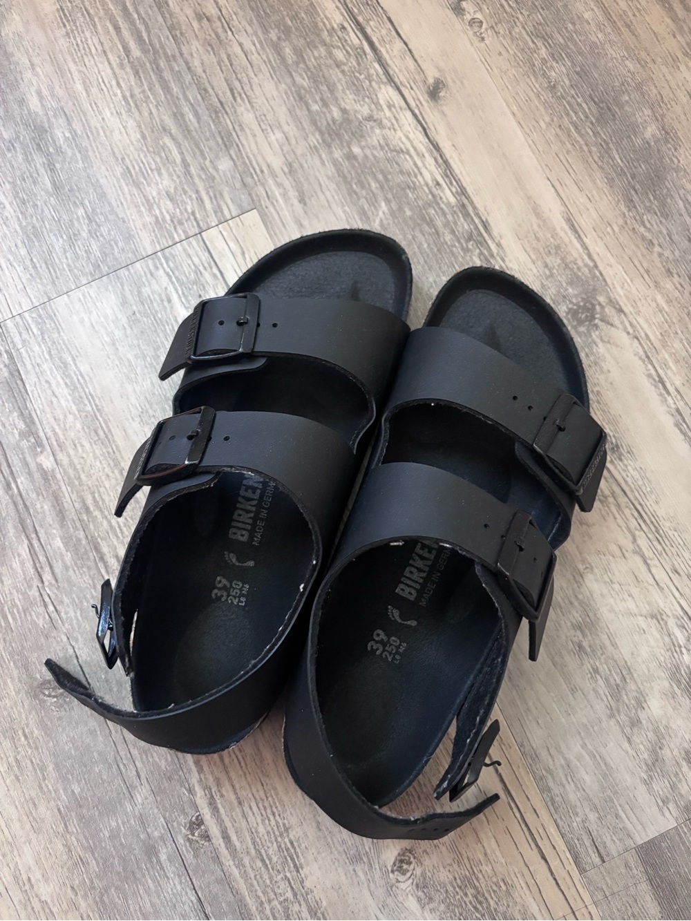 Birkenstock Black Double Strap Buckle Sandals